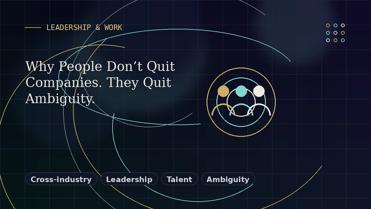 Editorial thumbnail for Why People Don’t Quit Companies. They Quit Ambiguity.